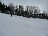 Skieen in hartje centrum Karpacz, bij bobsleebaan